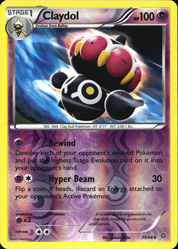 Claydol 33/98 Rare Ancient Origins Pokemon Reverse Holo Near Mint