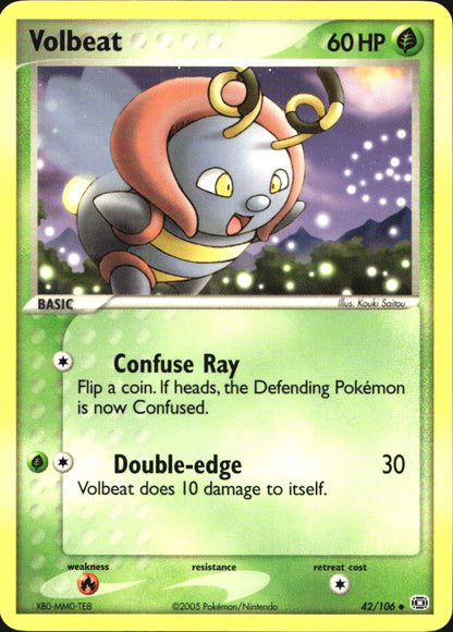 Volbeat 42/106 Uncommon Emerald Pokemon Near Mint