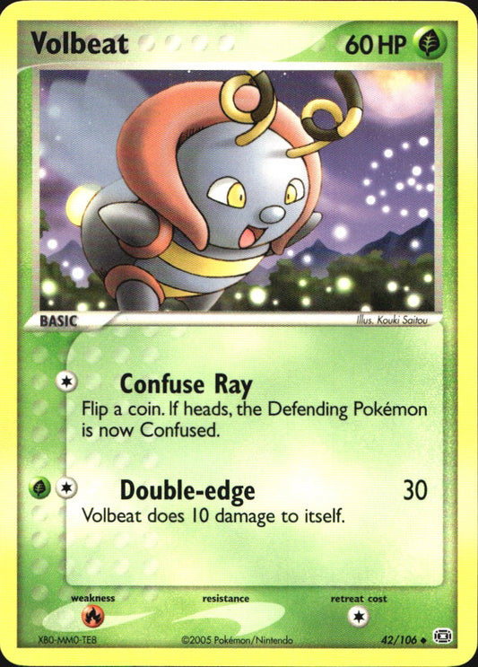 Volbeat 42/106 Uncommon Emerald Pokemon Near Mint