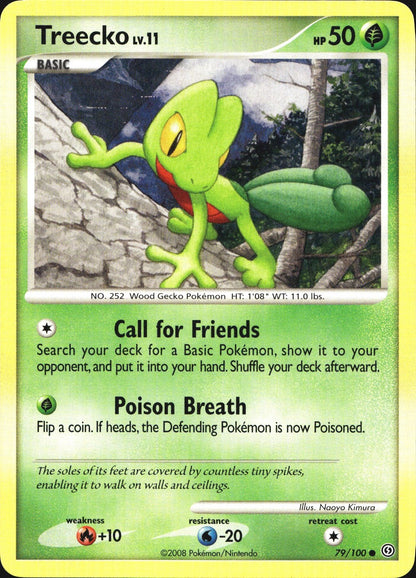 Treecko 79/100 Common Stormfront Pokemon Near Mint