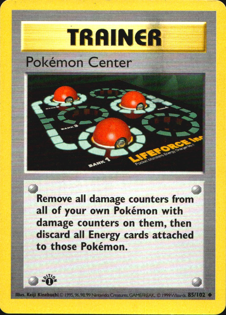 Pokemon Center 85/102 Uncommon Base Set Shadowless Pokemon 1st Edition LP