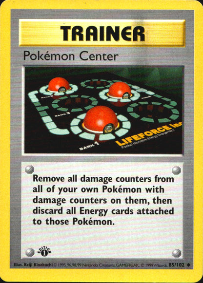 Pokemon Center 85/102 Uncommon Base Set Shadowless Pokemon 1st Edition LP
