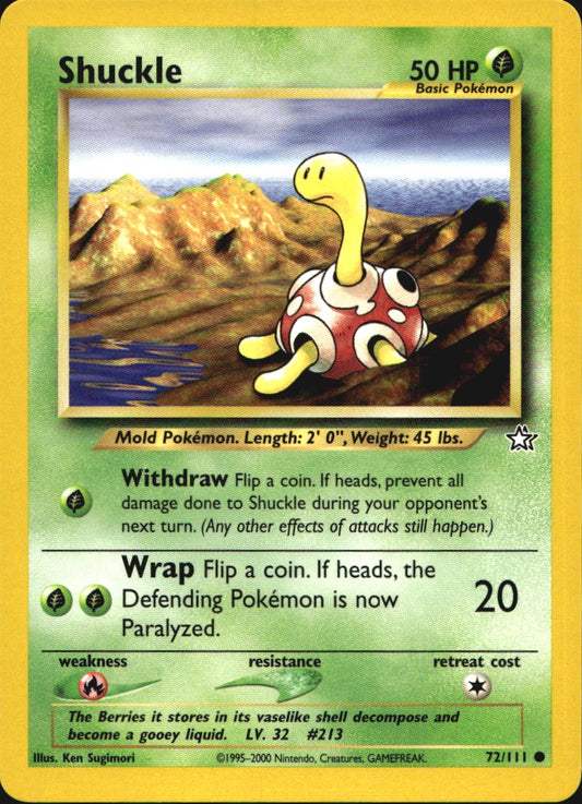 Shuckle 72/111 Common Neo Genesis Pokemon Near Mint