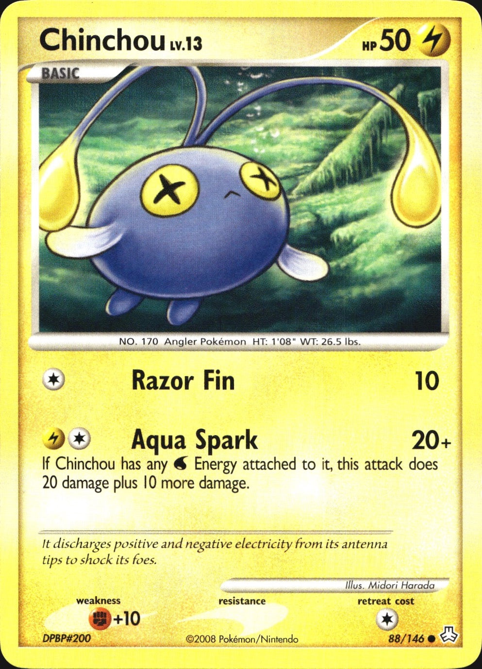 Chinchou 88/146 Common Legends Awakened Pokemon Near Mint