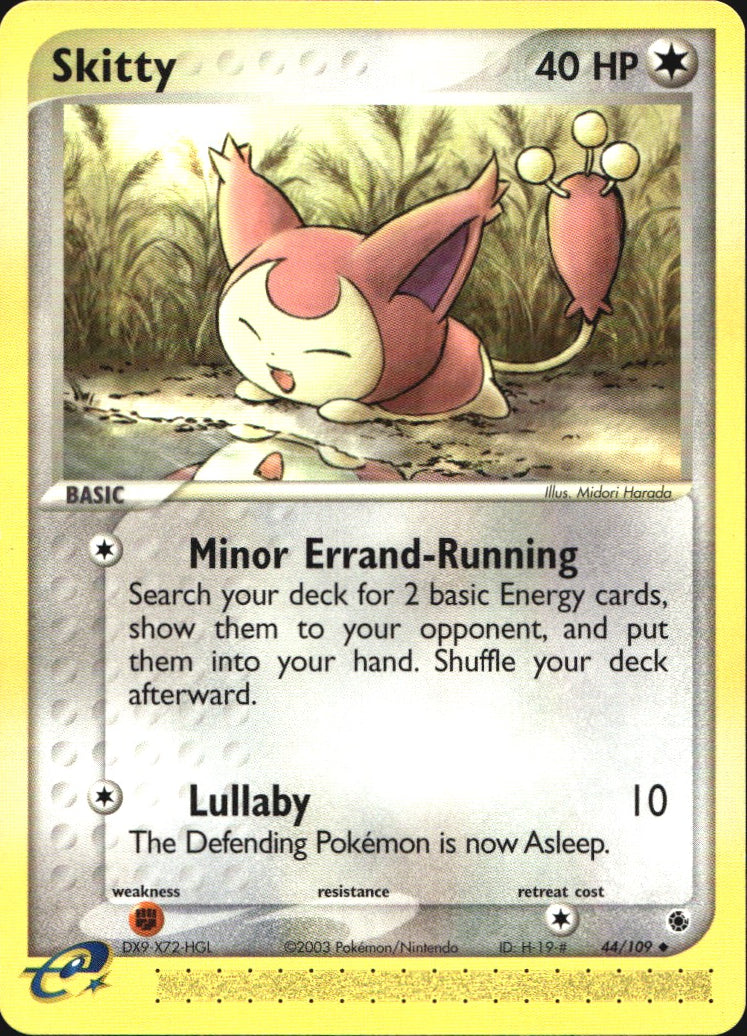 Skitty 44/109 Uncommon Ruby & Sapphire Pokemon Near Mint