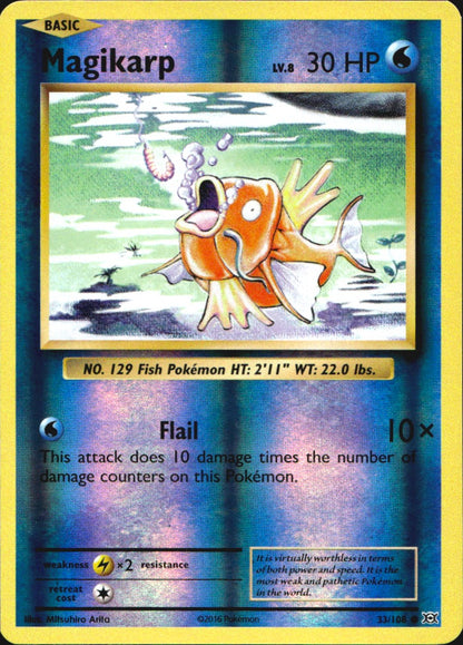 Magikarp 33/108 Common Evolutions Pokemon Reverse Holo Near Mint