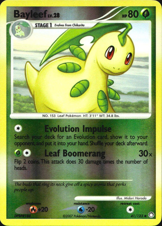 Bayleef 41/123 Uncommon Mysterious Treasures Pokemon Reverse Holo Near Mint