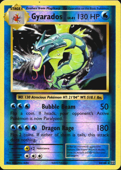 Gyarados 34/108 Evolutions Pokemon Reverse Holo Near Mint