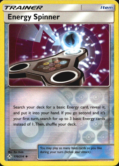 Energy Spinner 170/214 Uncommon Unbroken Bonds Pokemon Reverse Holo Near Mint