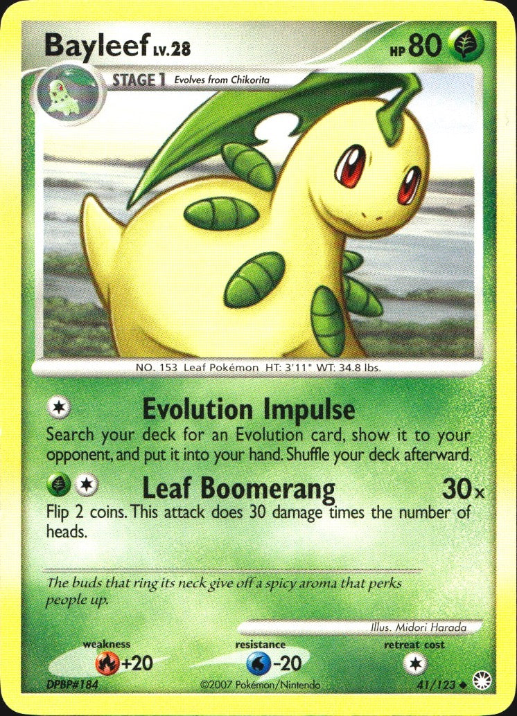 Bayleef 41/123 Uncommon Mysterious Treasures Pokemon Near Mint