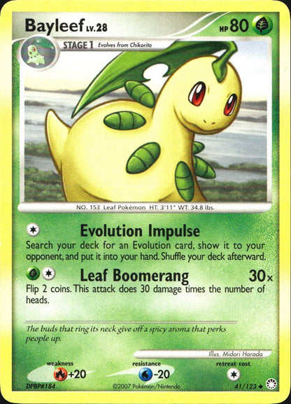 Bayleef 41/123 Uncommon Mysterious Treasures Pokemon Near Mint