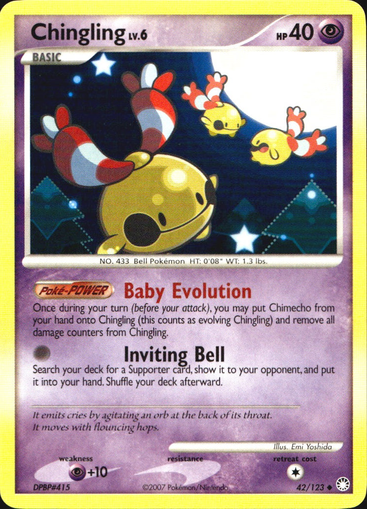 Chingling 42/123 Uncommon Mysterious Treasures Pokemon Near Mint