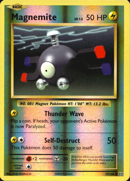 Magnemite 37/108 Common Evolutions Pokemon Reverse Holo Near Mint
