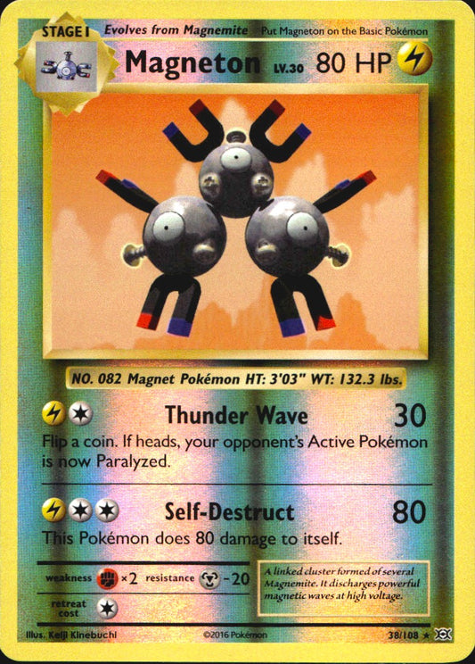 Magneton 38/108 Holo Rare Evolutions Pokemon Reverse Holo Near Mint