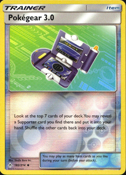 Pokegear 3.0 182/214 Uncommon Unbroken Bonds Pokemon Reverse Holo Near Mint