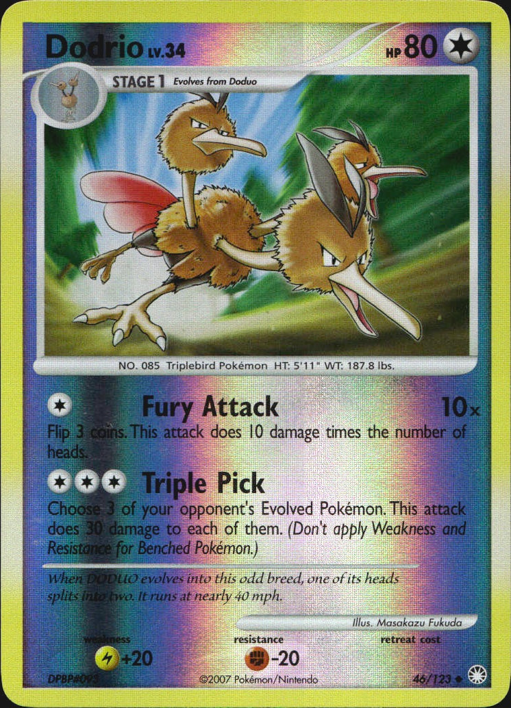 Dodrio 46/123 Uncommon Mysterious Treasures Pokemon Reverse Holo Near Mint