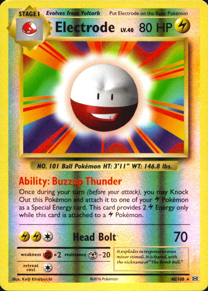 Electrode 40/108 Rare Evolutions Pokemon Reverse Holo Near Mint