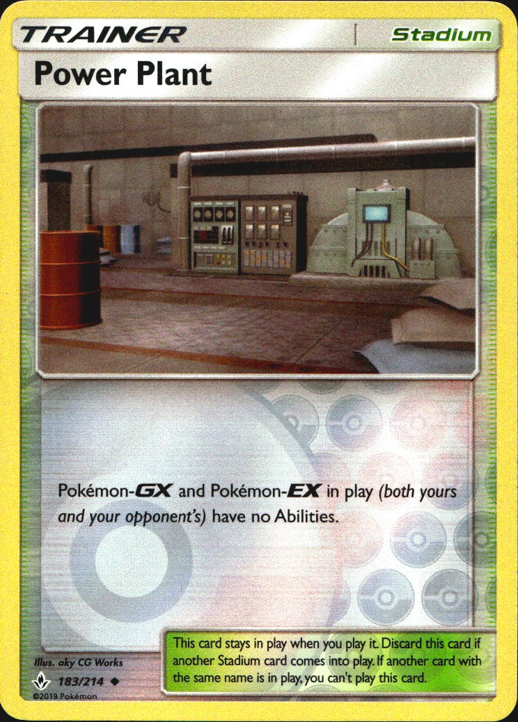 Power Plant 183/214 Uncommon Unbroken Bonds Pokemon Reverse Holo Near Mint
