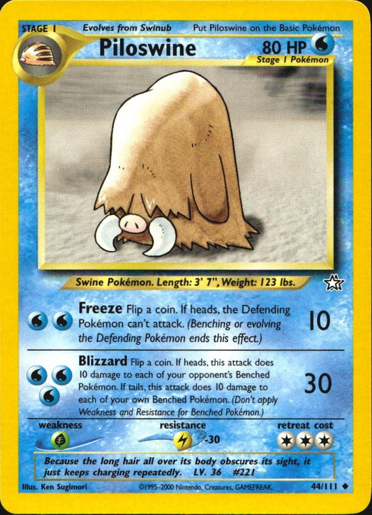 Piloswine 44/111 Uncommon Neo Genesis Pokemon Near Mint