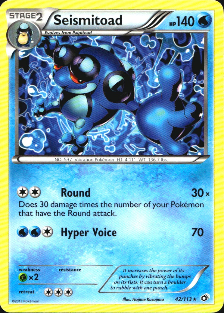 Seismitoad 42/113 Rare Legendary Treasures Pokemon Near Mint