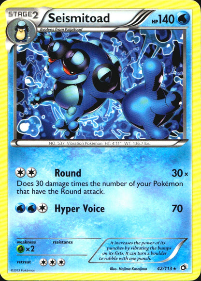 Seismitoad 42/113 Rare Legendary Treasures Pokemon Near Mint