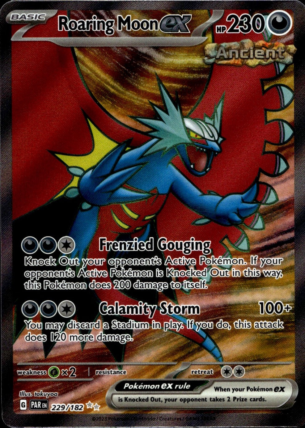 Roaring Moon ex 229/182 Ultra Rare Paradox Rift Pokemon Near Mint