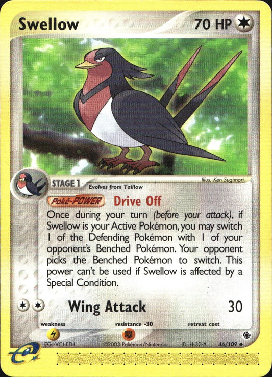 Swellow 46/109 Uncommon Ruby & Sapphire Pokemon Near Mint
