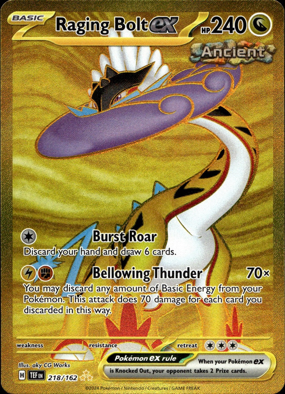 Raging Bolt ex 218/162 Hyper Rare Temporal Forces Pokemon Near Mint