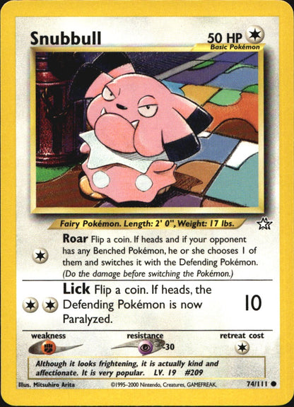 Snubbull 74/111 Common Neo Genesis Pokemon Near Mint