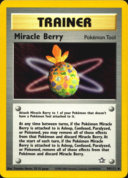 Miracle Berry 94/111 Uncommon Neo Genesis Pokemon Near Mint