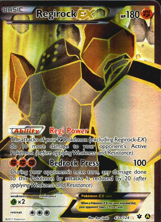 Regirock EX 43a/124 Rare Ultra Fates Collide Pokemon Near Mint