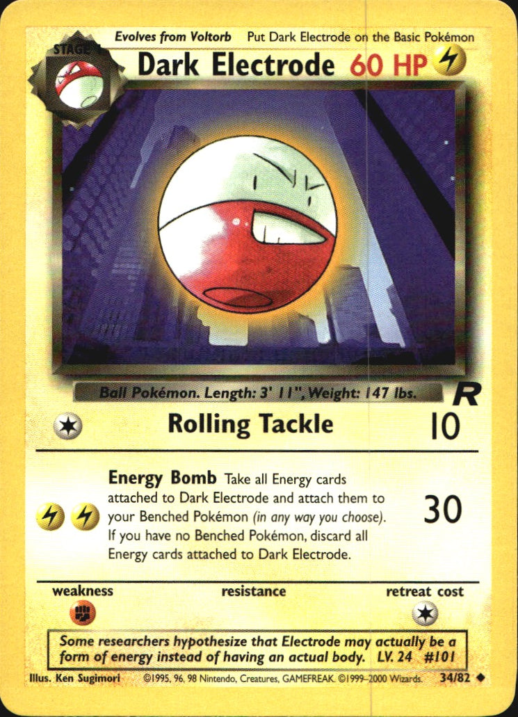 Dark Electrode 34/82 Uncommon Team Rocket Pokemon Near Mint