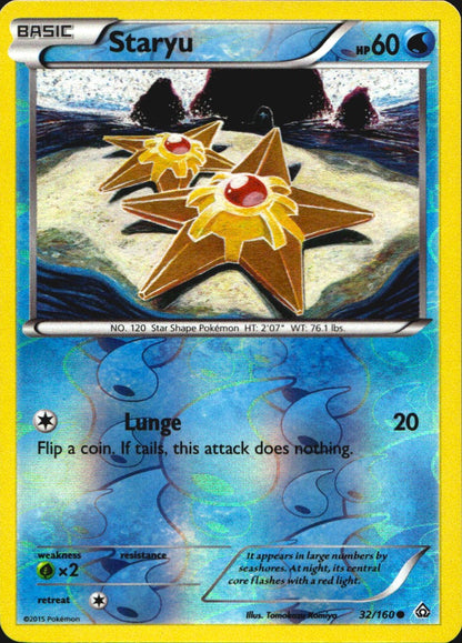Staryu 32/160 Common Primal Clash Pokemon Reverse Holo Near Mint
