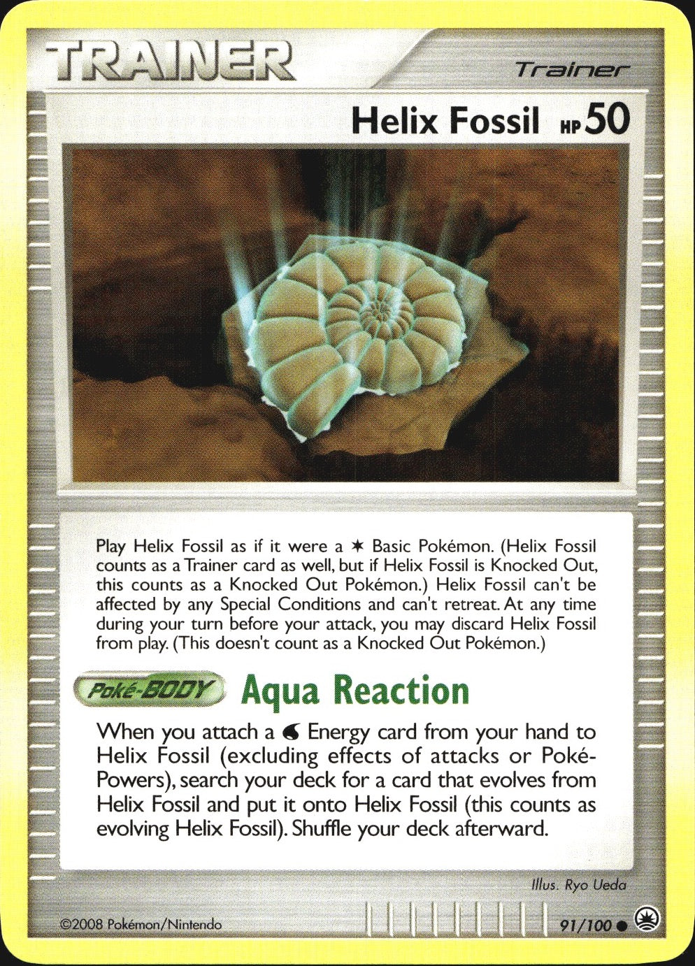 Helix Fossil 91/100 Common Majestic Dawn Pokemon Near Mint