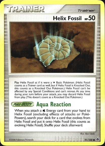 Helix Fossil 91/100 Common Majestic Dawn Pokemon Near Mint