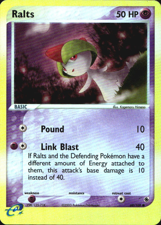 Ralts 68/109 Common Ruby & Sapphire Pokemon Reverse Holo Near Mint