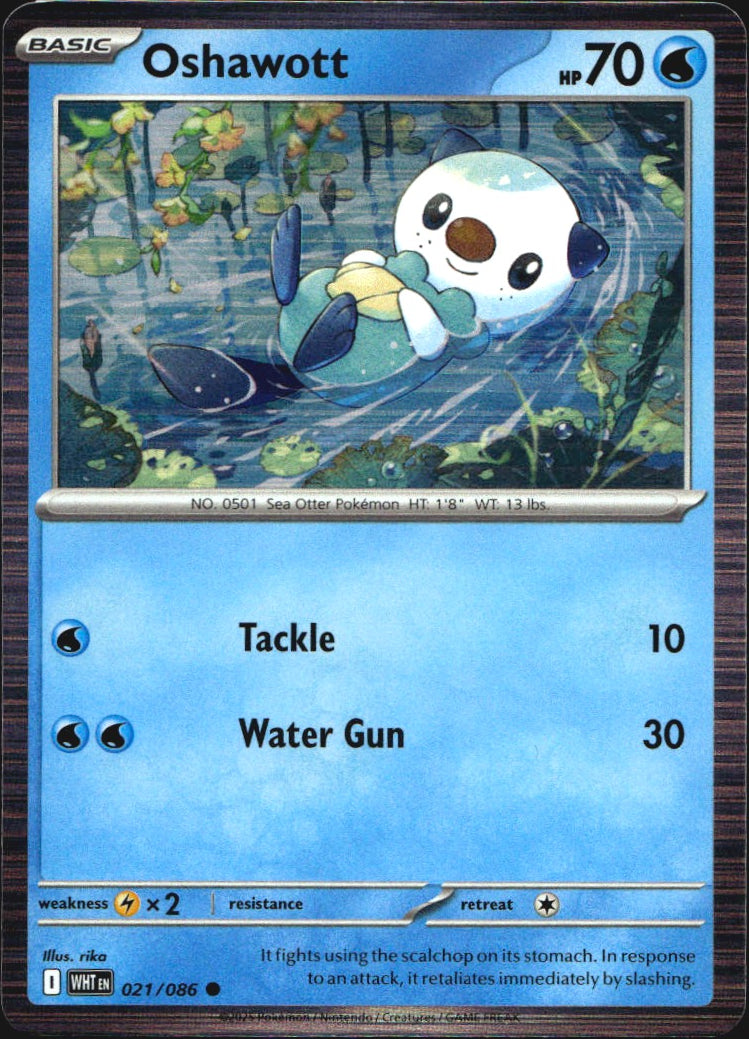 Oshawott 021/086 Common White Flare Pokemon Near Mint