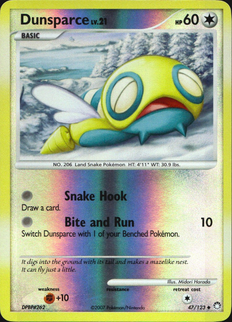 Dunsparce 47/123 Uncommon Mysterious Treasures Pokemon Reverse Holo Near Mint
