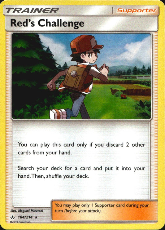 Red's Challenge 184/214 Holo Rare Unbroken Bonds Pokemon Near Mint