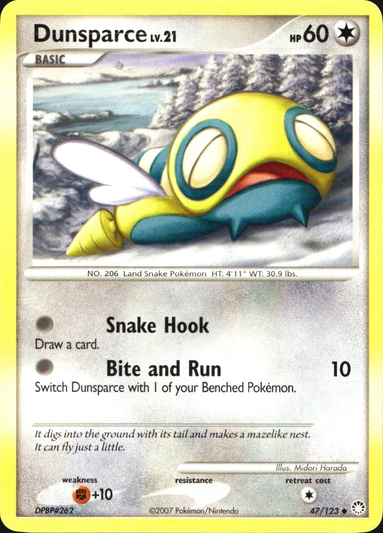 Dunsparce 47/123 Uncommon Mysterious Treasures Pokemon Near Mint