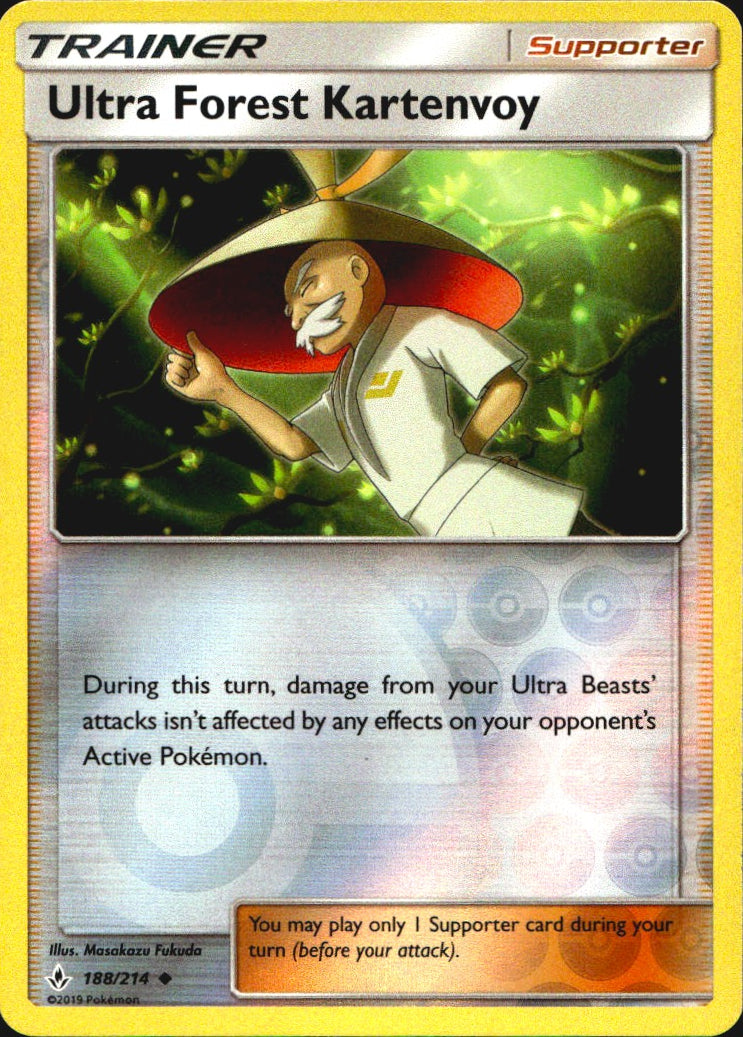 Ultra Forest Kartenvoy 188/214 Uncommon Unbroken Bonds Pokemon Reverse Holo NM