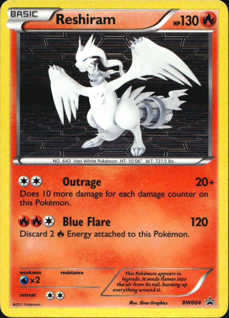 Reshiram BW004 Promo BW Black Star Promos Pokemon Near Mint