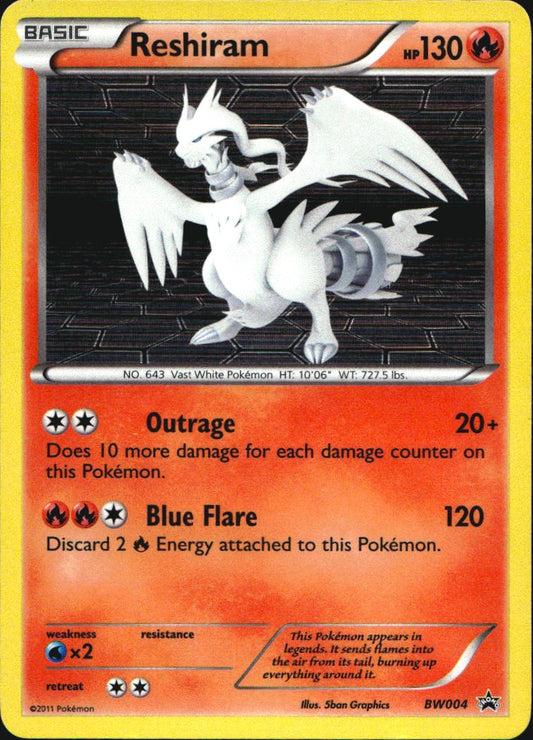 Reshiram BW004 Promo BW Black Star Promos Pokemon Near Mint