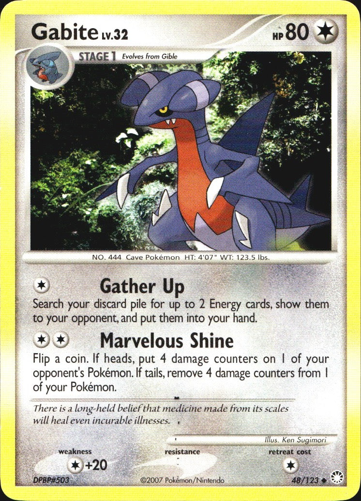 Gabite 48/123 Uncommon Mysterious Treasures Pokemon Near Mint