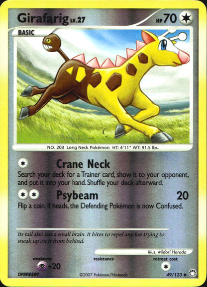 Girafarig 49/123 Uncommon Mysterious Treasures Pokemon Reverse Holo Near Mint