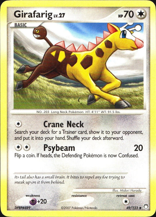 Girafarig 49/123 Uncommon Mysterious Treasures Pokemon Near Mint