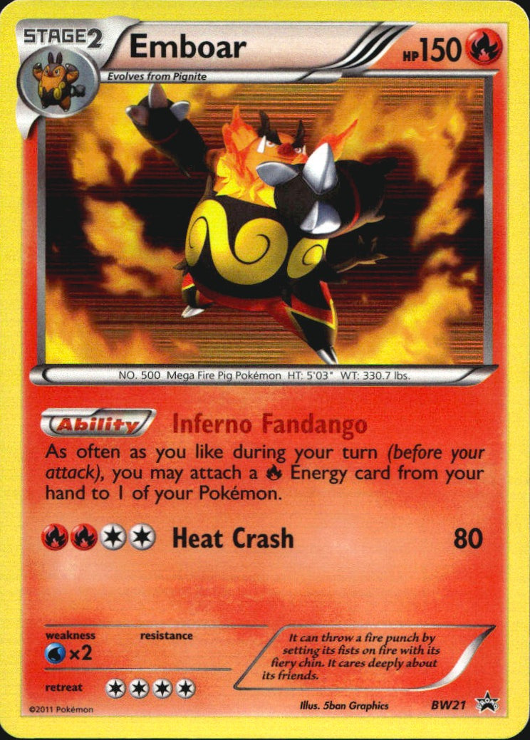 Emboar BW21 Promo BW Black Star Promos Pokemon Near Mint