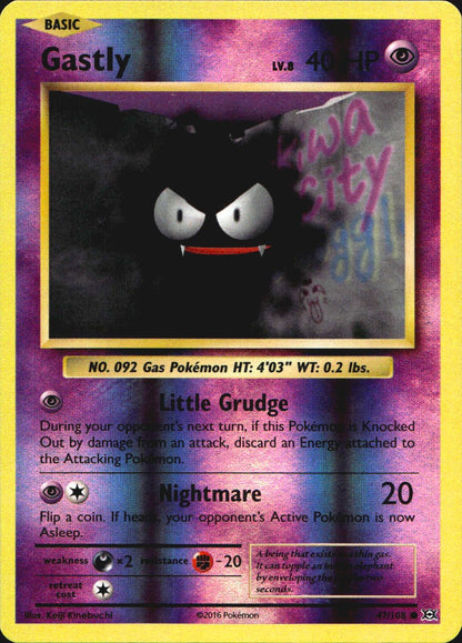 Gastly 47/108 Common Evolutions Pokemon Reverse Holo Near Mint