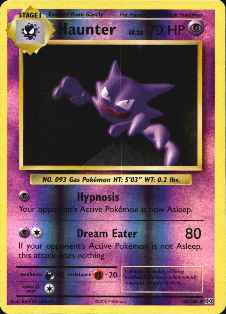 Haunter 48/108 Uncommon Evolutions Pokemon Reverse Holo Near Mint