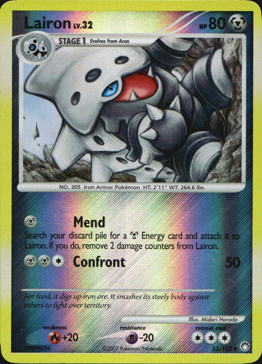 Lairon 53/123 Uncommon Mysterious Treasures Pokemon Reverse Holo Near Mint